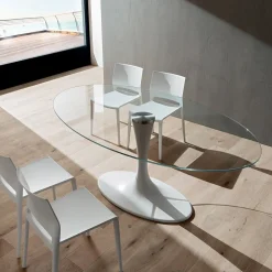 Tavolo fisso ovale Avalon Glass