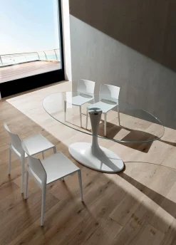 Tavolo fisso ovale Avalon Glass