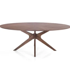 Tavolo ovale in legno Hubbard Walnut