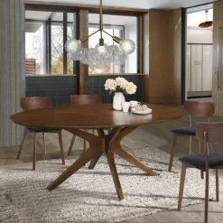Tavolo ovale in legno Hubbard Walnut