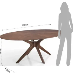 Tavolo ovale in legno Hubbard Walnut