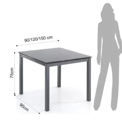 Tavolo quadrato allungabile Lari Grey
