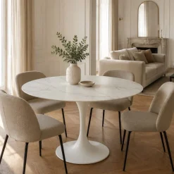 Tavolo rotondo Velor in ceramica e metallo