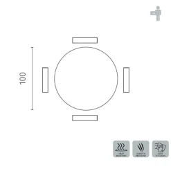 Tavolo rotondo Velor in ceramica e metallo