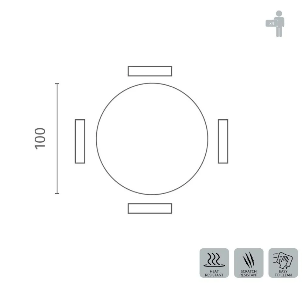 Tavolo rotondo Velor in ceramica e metallo