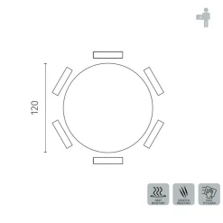 Tavolo rotondo Velor in ceramica e metallo
