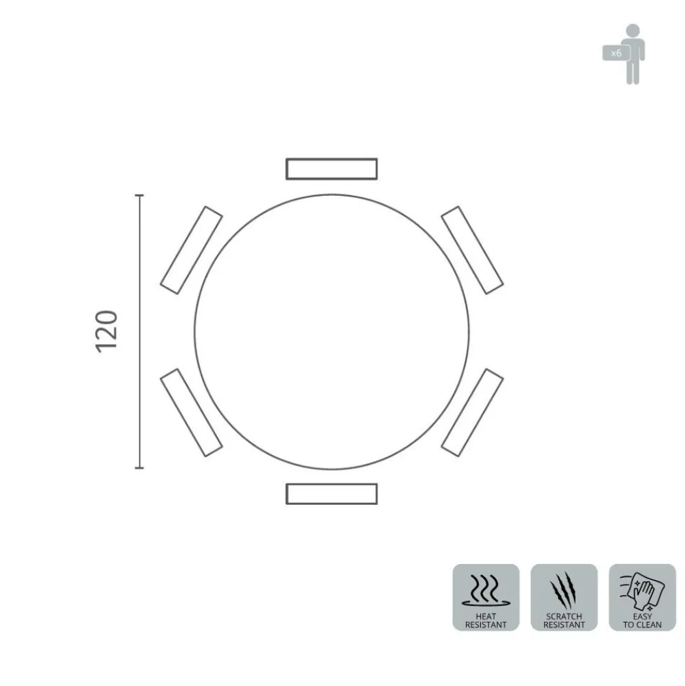 Tavolo rotondo Velor in ceramica e metallo