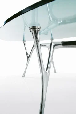Tavolo scrivania ovale Perseo Glass