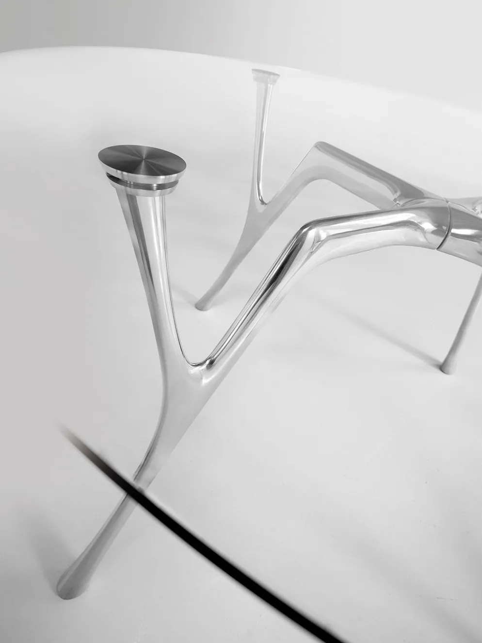 Tavolo scrivania rotondo Perseo Glass