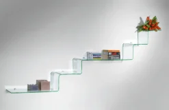 Tre mensole design moderno in vetro 100 cm Ladder