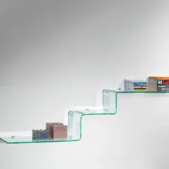 Tre mensole design moderno in vetro 100 cm Ladder