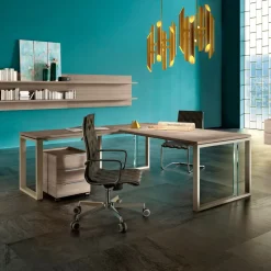 Valentia | Scrivania direzionale angolare Made in Italy