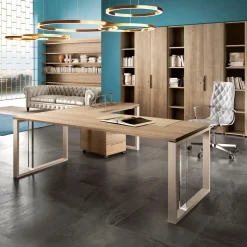 Valentia | Scrivania direzionale angolare Made in Italy