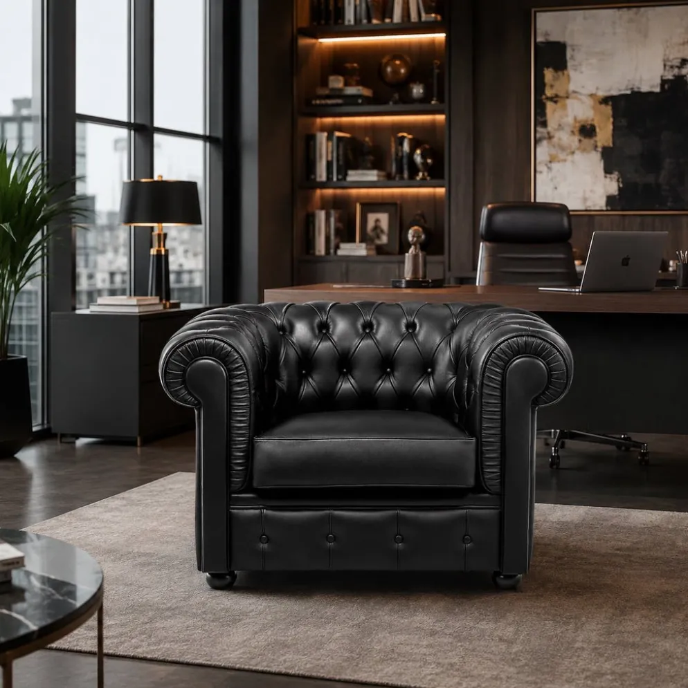 Windsor | Poltrona in pelle Made in Italy